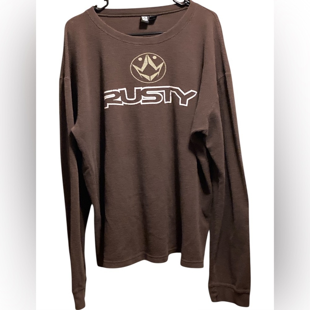 Vintage Brown Rusty Thermal Shirt XXL EUC